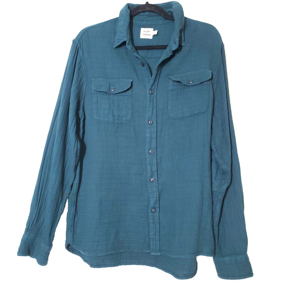 Flint And Tinder Shirt Mens Medium Button Down Long Sleeve Gauze Huckberry - Picture 1 of 8